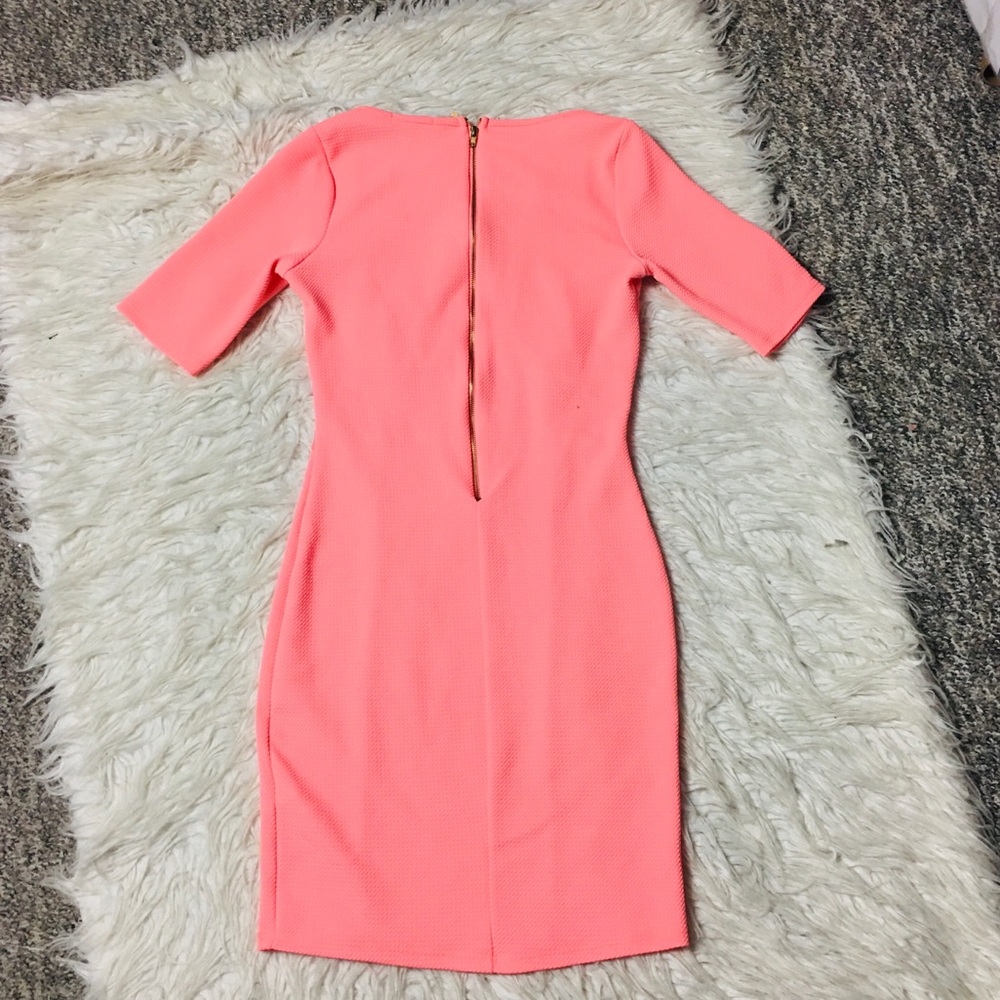 Charlotte Russe Mesh Bright Orange Dress Size Medium - Picture 7 of 9